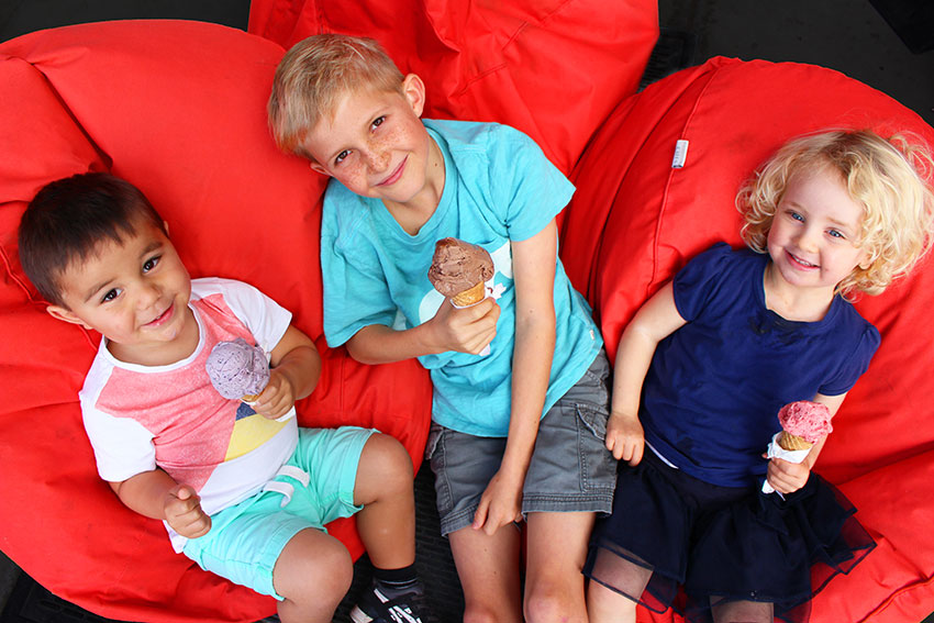 Kids at Charlies Gelato Matakana